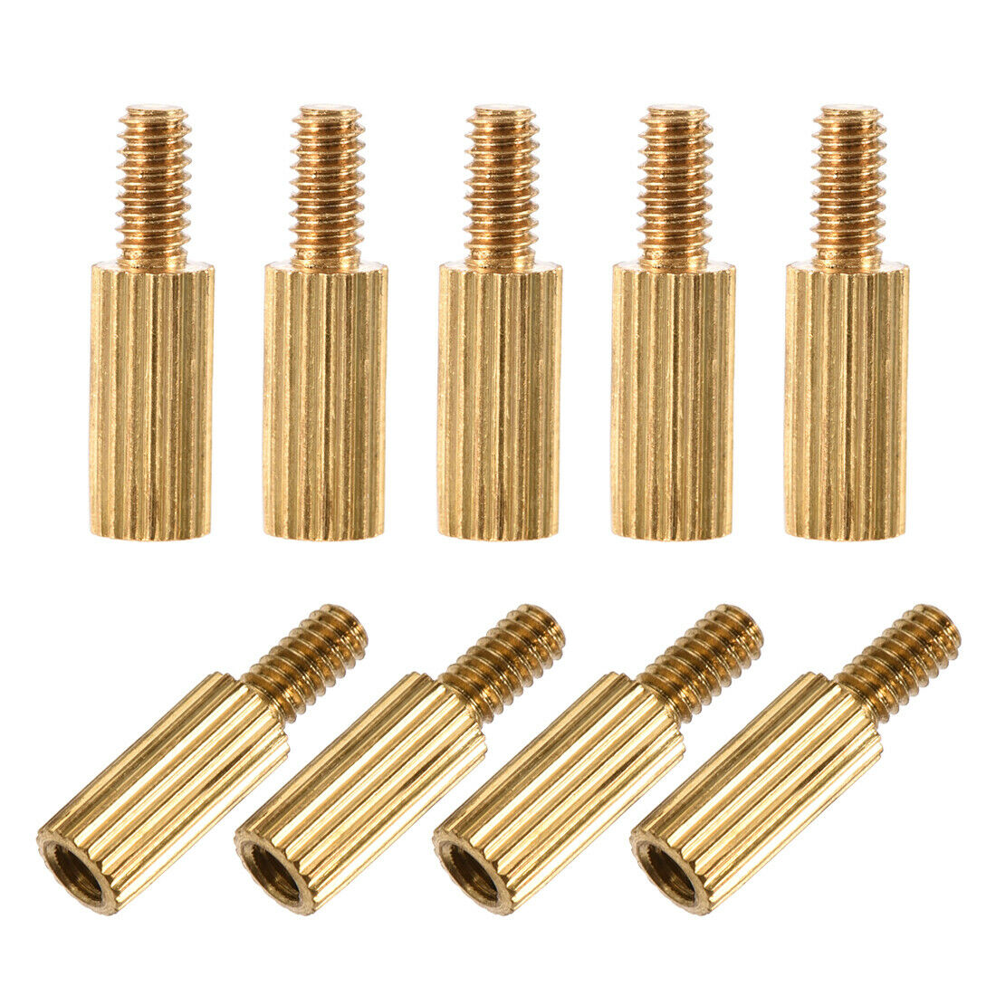 M2 X 6 Mm + 4 Mm Male To Female Cylinder Knurled Brass Spacer Standoff 110pcs