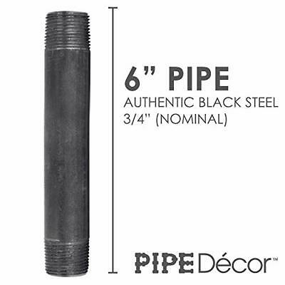 Pre Cut Pipe Decor 3/4" X 3.5" Malleable Cast Iron Pipe Industrial 8 Pack