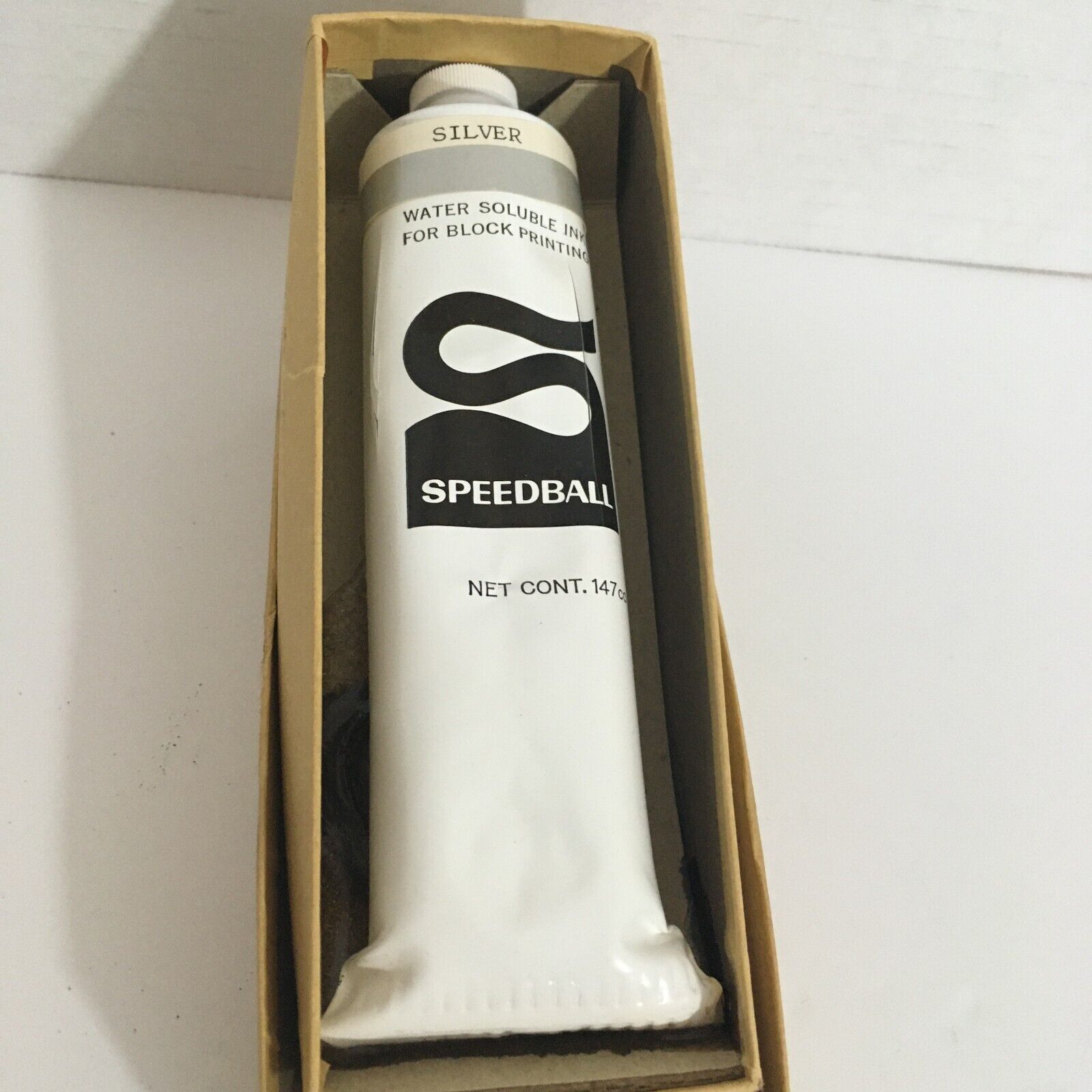 Block Printing Ink Water-soluble Speedball 147 Cc Tube Silver #3614