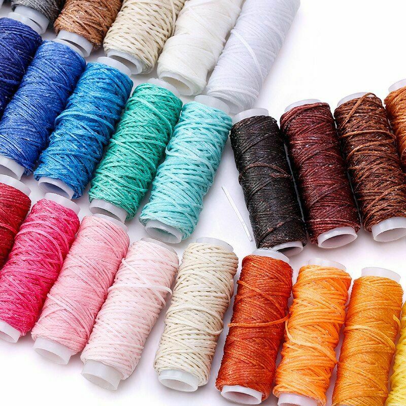 12m Sewing Thread Leather Flat Wax High-strength Rope Hand Making Tools 0.8mm
