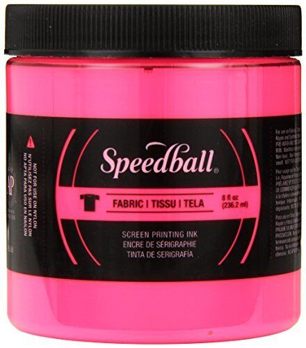 Fabric Screen Printing Ink, 8-ounce, Fluorescent Hot Pink