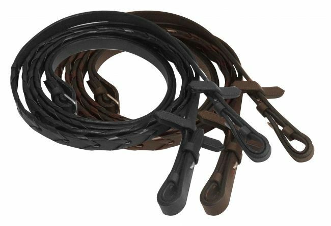 English Saddle Horse 60" Extra Long Laced Black Or Brown Leather Bridle Reins