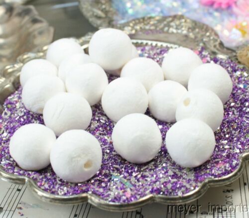 Spun Cotton Balls - White - Set Of 10 - Floral - Imported From Germany