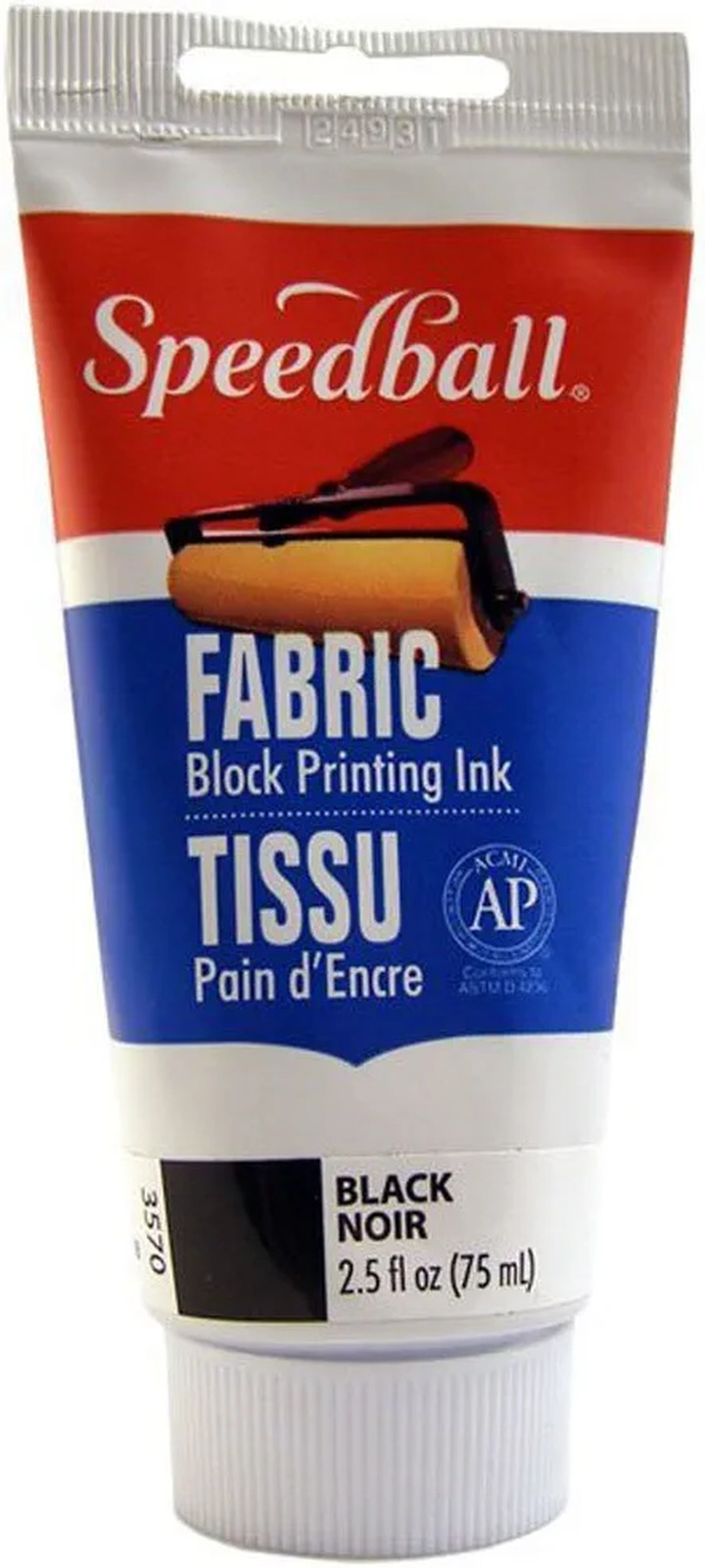 Speedball Fabric Block Printing Ink, 2.5-ounce, Black