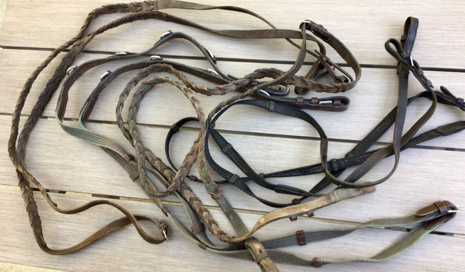 Lot Of 4 English Reins - Horse, Equestrian, Riding