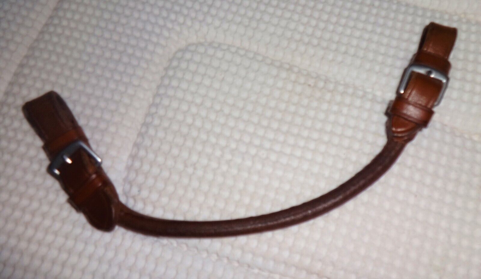 Collegiate Grab/bucking Strap - Quality Brown Rolled Leather - 13" Long - Great