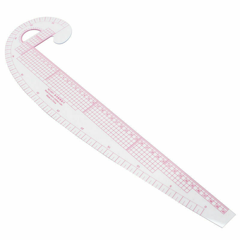 3In1 Styling Design Multifunction Plastic Ruler French Curve Hip Straight Ruler
