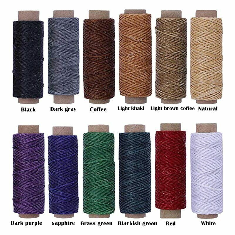 12colors/set 50m 150d Leather Sewing Wax Thread Flat Wax Sewing Thread Craft Diy