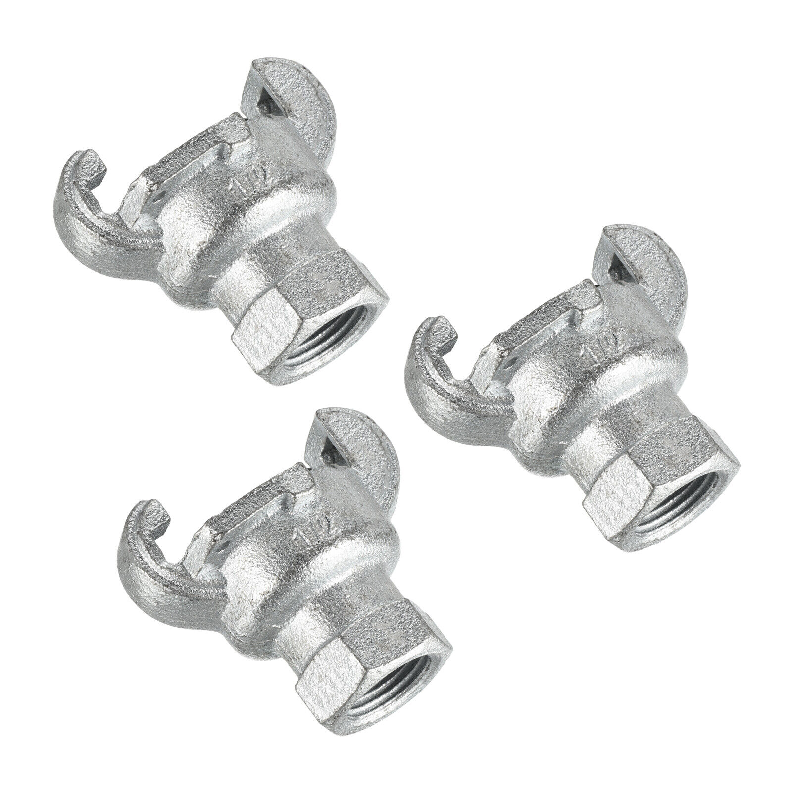 3pcs Air Hose Coupling Fitting 1/2npt Female Thread Claw Quick Connector Silver