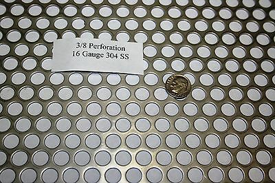 3/8 Inch Hole 16 Gauge Perforated 304 Stainless Steel  Price Per 8 Square Inch
