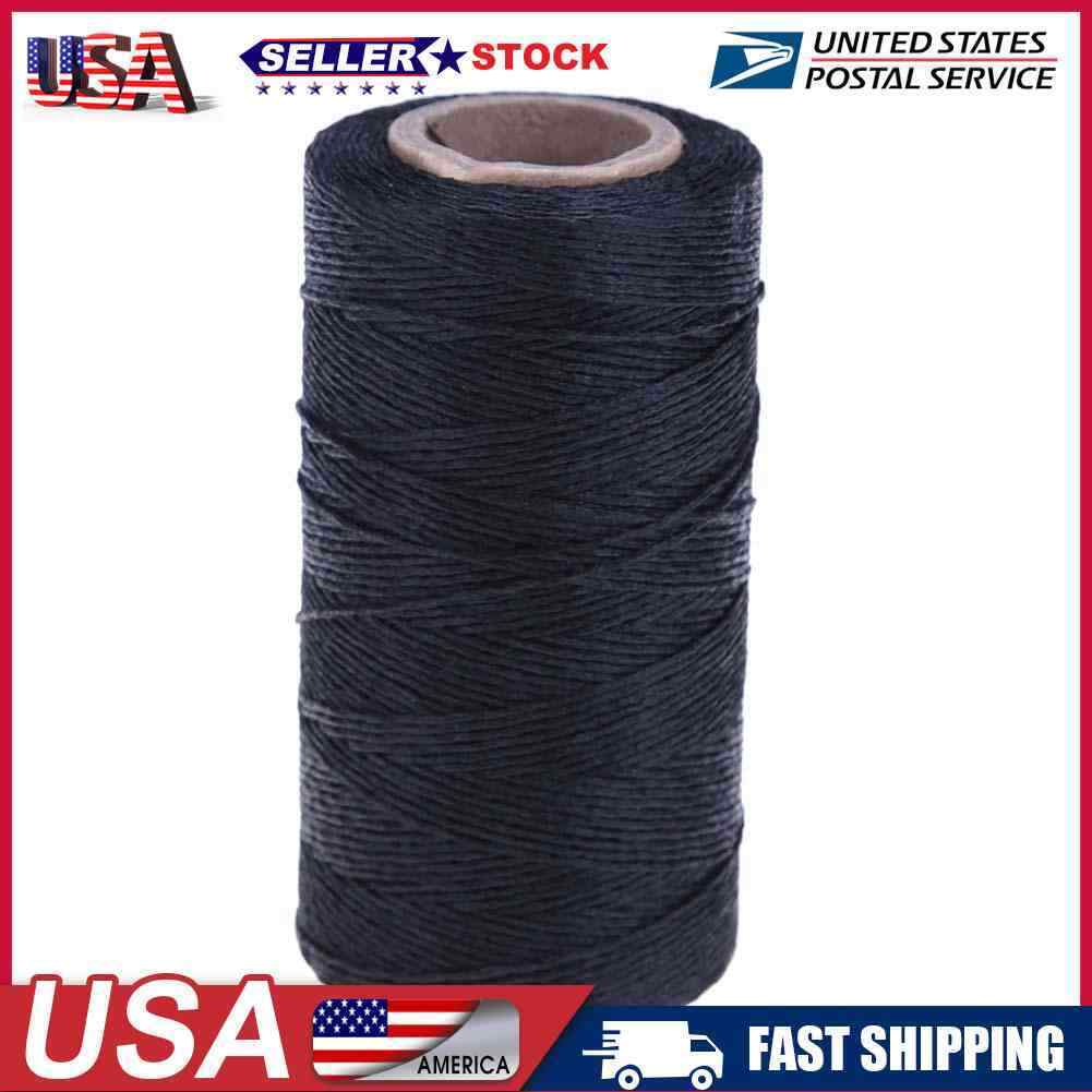 Us Diy 260m 150d/16 Flat Wax Line Thread Hand Stitching Sew Craft Tools(black)