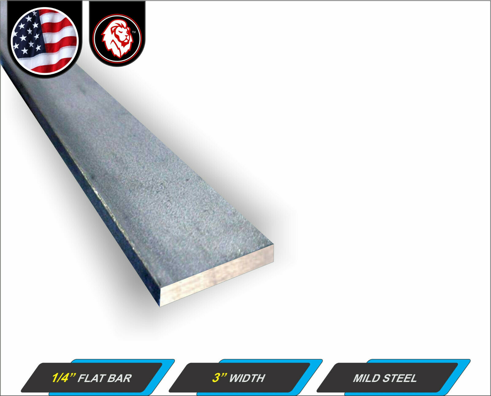 Qty of 1 Grade A36 Hot Rolled Steel Flat Bar 1/8 x 2 1/2 x 48 