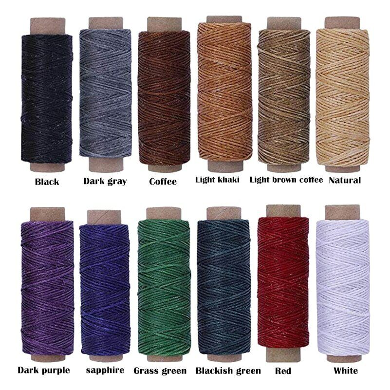 12colors/set Of 50m 150d Leather Craft Sewing Wax Thread Flat Line Handwork Diy
