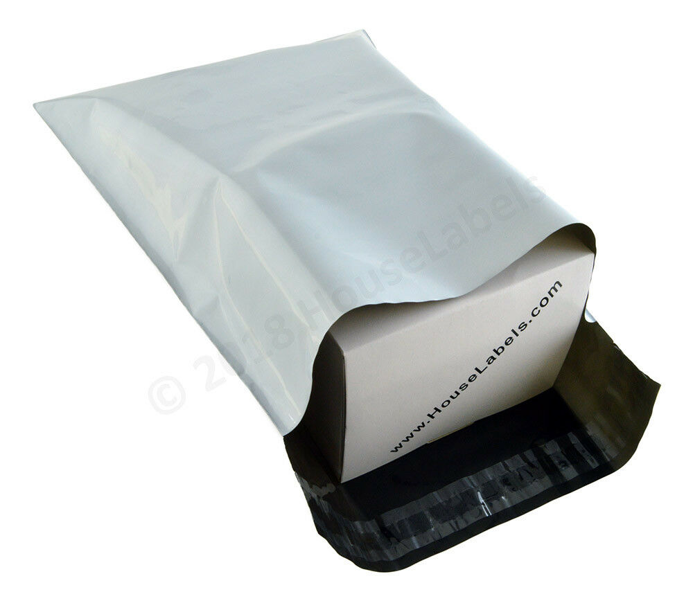 100 bags 14.5X19 #6 Houselabels 2.35 Mil thick Self Seal Waterproof Envelope Shipping Bags White Poly Mailers