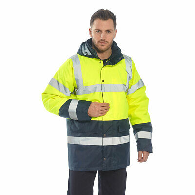 Portwest Us466 Hi-vis Contrast Reflective Traffic Waterproof Safety Jacket Ansi