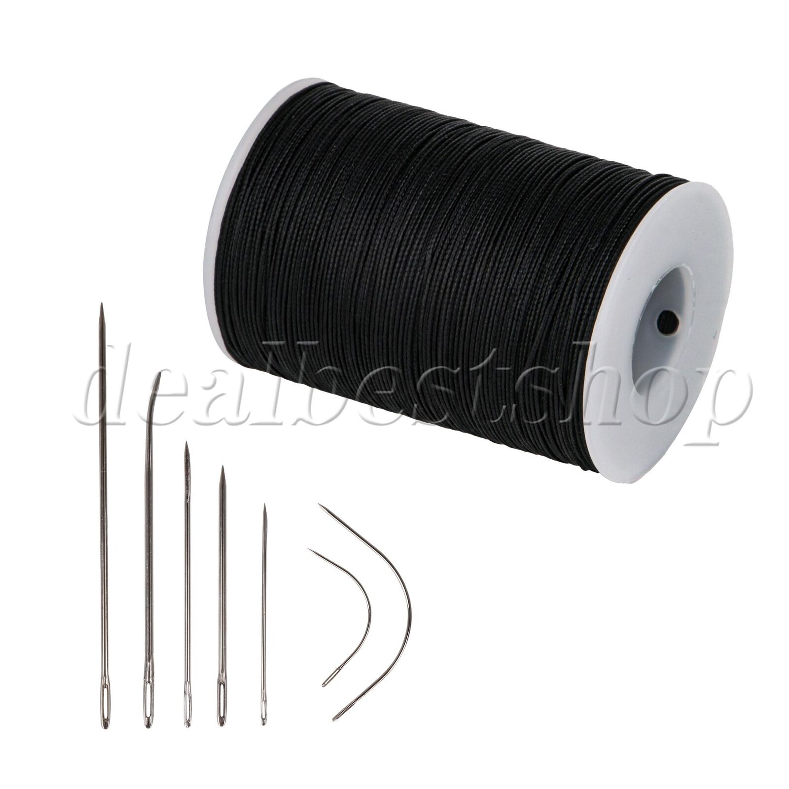 120m Black 0.5mm Dia Polyester Leather Sewing Round Waxed Thread Cord For Diy