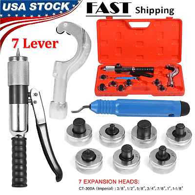 Hydraulic Tube Expander,7 Lever Manual Tubing Expanding Swaging Kit HVAC Tool Hydraulic Copper Tube Expander USA STOCK 