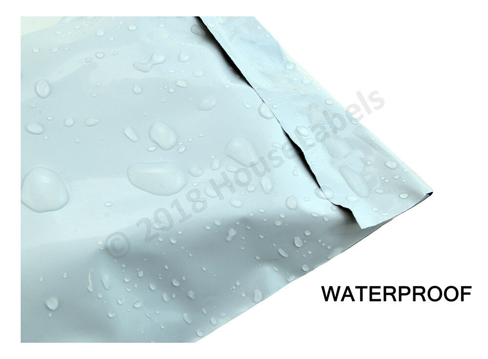 100 bags 14.5X19 #6 Houselabels 2.35 Mil thick Self Seal Waterproof Envelope Shipping Bags White Poly Mailers