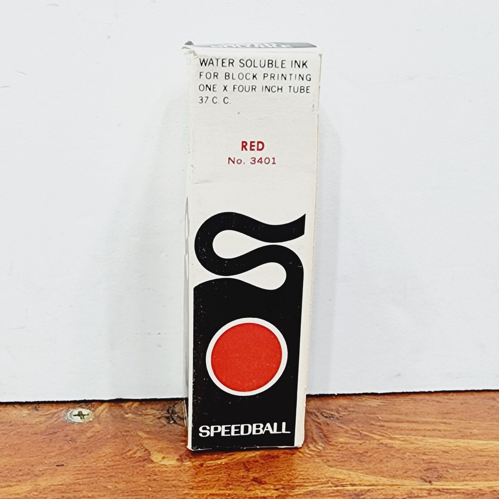 Vintage Usa Made Speedball Block Printing Ink Oil Base Metal Tube Red No. 3401