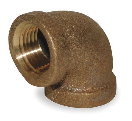 Zoro Select 1ver9 Red Brass 90 Degrees Elbow, Fnpt, 3/4" Pipe Size