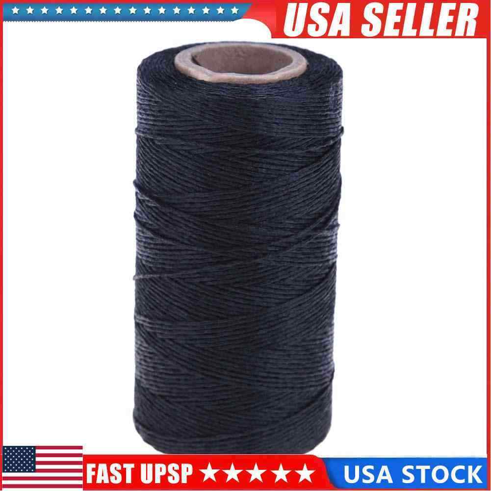 Diy 260m 150d/16 Flat Wax Line Thread Hand Stitching Sew Craft Tools(black)