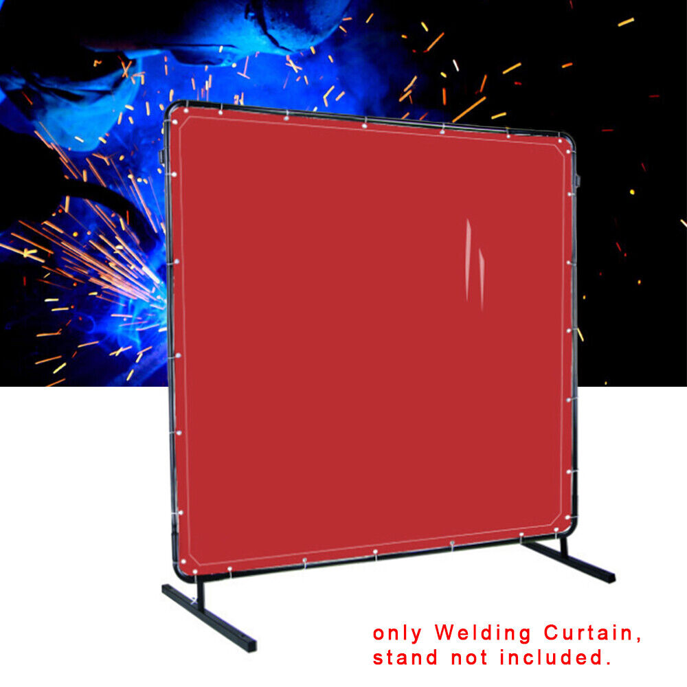 Welding Screen Flame-resistant Vinyl 6ft*6ft+nylon Cable Tie Welding Curtain Red